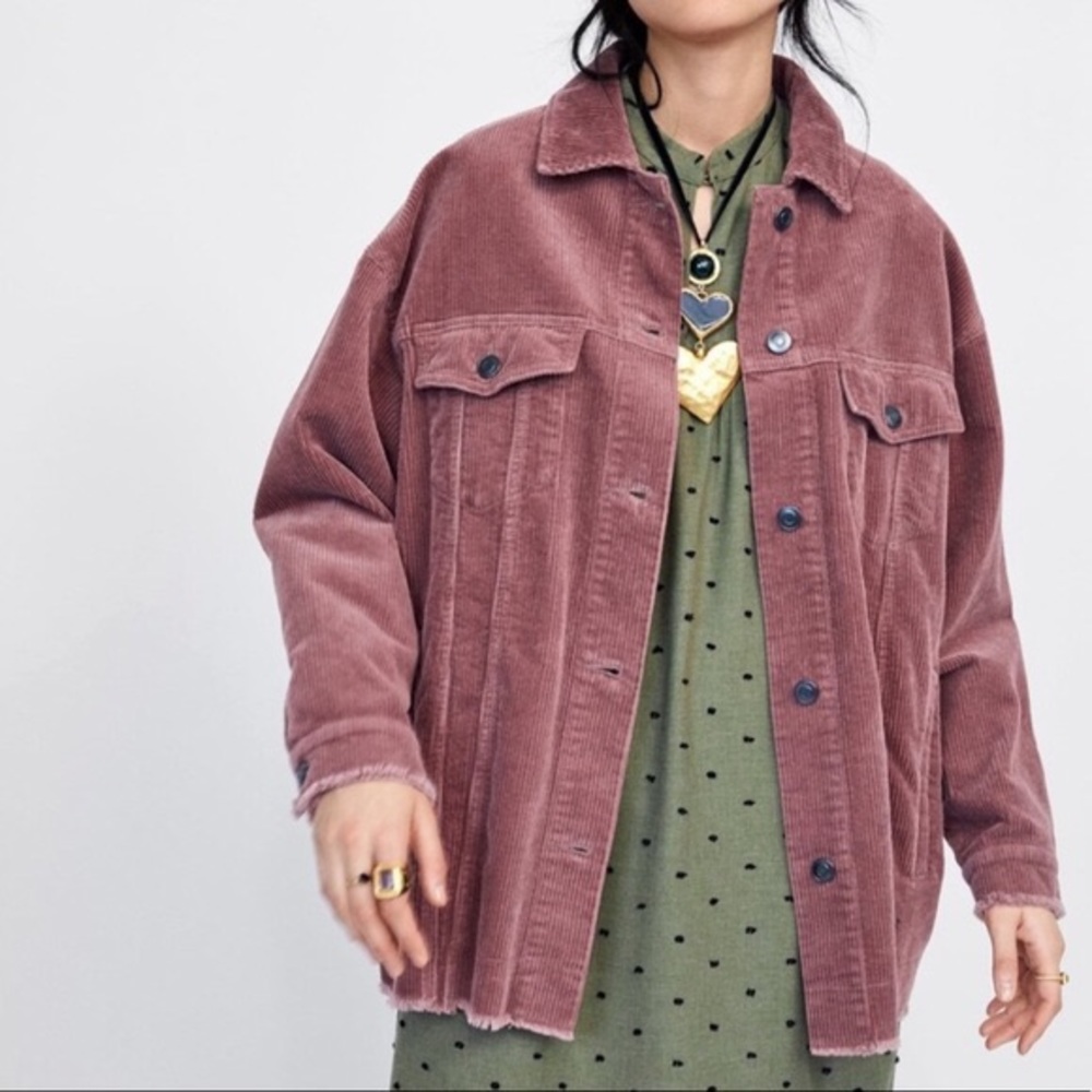 Zara Dusty Rose Corduroy Jacket